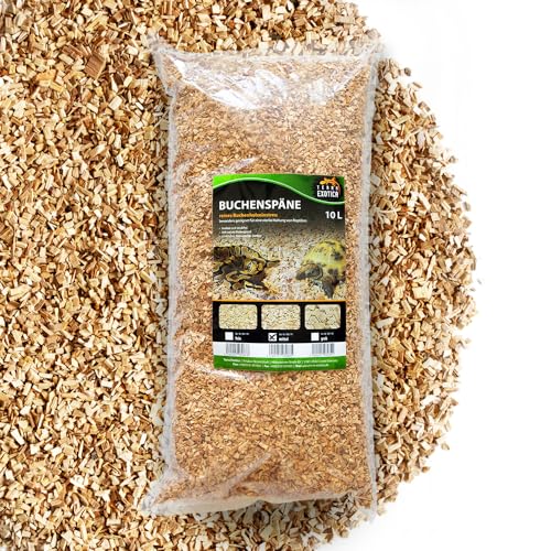 Buchenspäne mittel als Einstreu für Ihr Terrarium in 10, 20 oder 60 Liter - Natürliches Buchenspan geeignet für Reptilien, Vögel und Kleinsäuger (10 Liter)