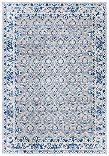 SAFAVIEH Traditional Rug for Living Room Dining Room, Bedroom - Brentwood Collection, Short Pile, in Grey and Blue, 91 X 152 cm - Image 3