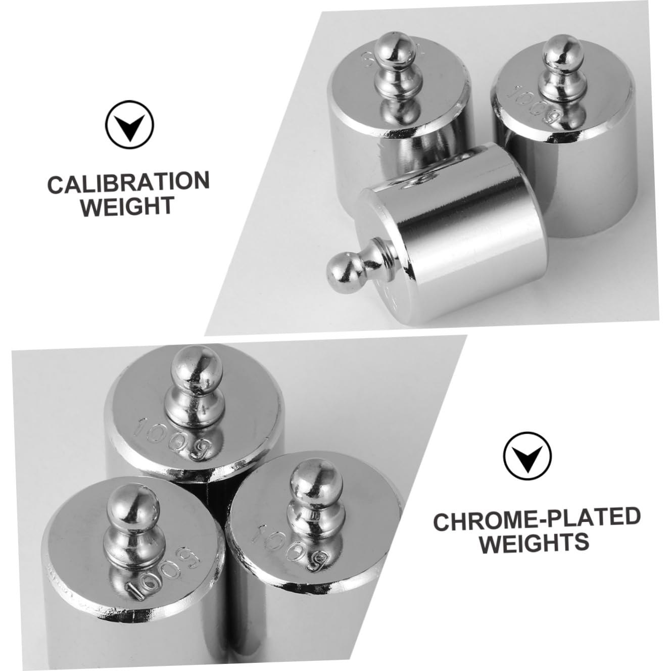 VALICLUD Lot de 3 Poids D'étalonnage Chromés M2 100 G en Acier pour Balance Numérique, Instrument Pédagogique, Accessoires Précis pour Balances Électroniques et Laboratoire Scientifique