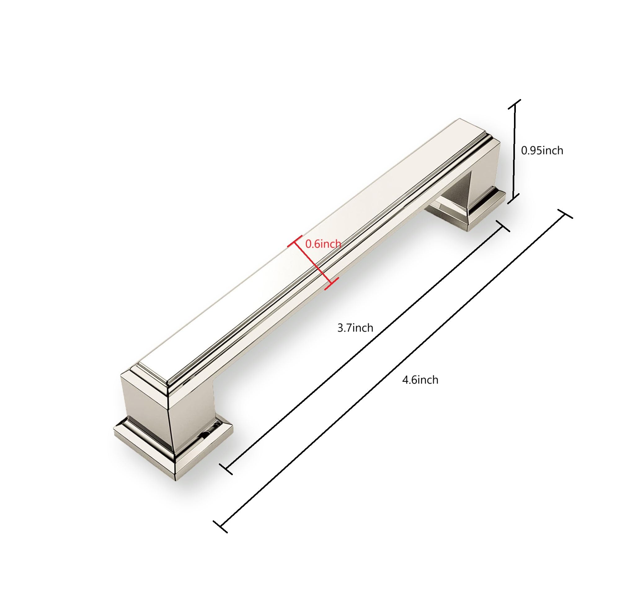KHTUMEWARE-80102 Polished Nickel Cabinet Pulls CTC 3-3/4 in (96 mm) 2-Pack in Polished Nickel — KHTUMEWARE