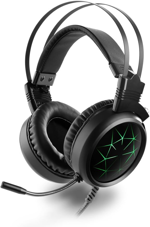 Gaming Headphones PS4 with Mic, MAD GIGA 7.1 Stereo Sound Gamer Headset USB with 360 Degrees Microphone and RGB Light for PC, Computer, Laptop