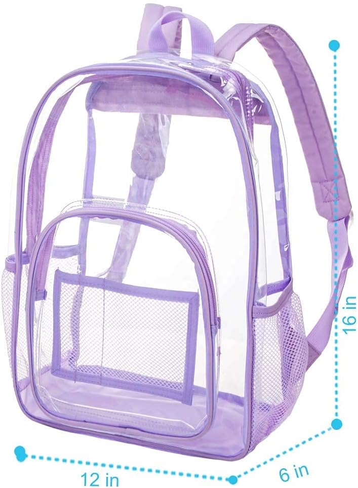 CCJPX 3Pcs Clear Backpack for Girls, School Transparent Bookbag, Heavy Duty See Through Backpacks for Teens Elementary - Image 5