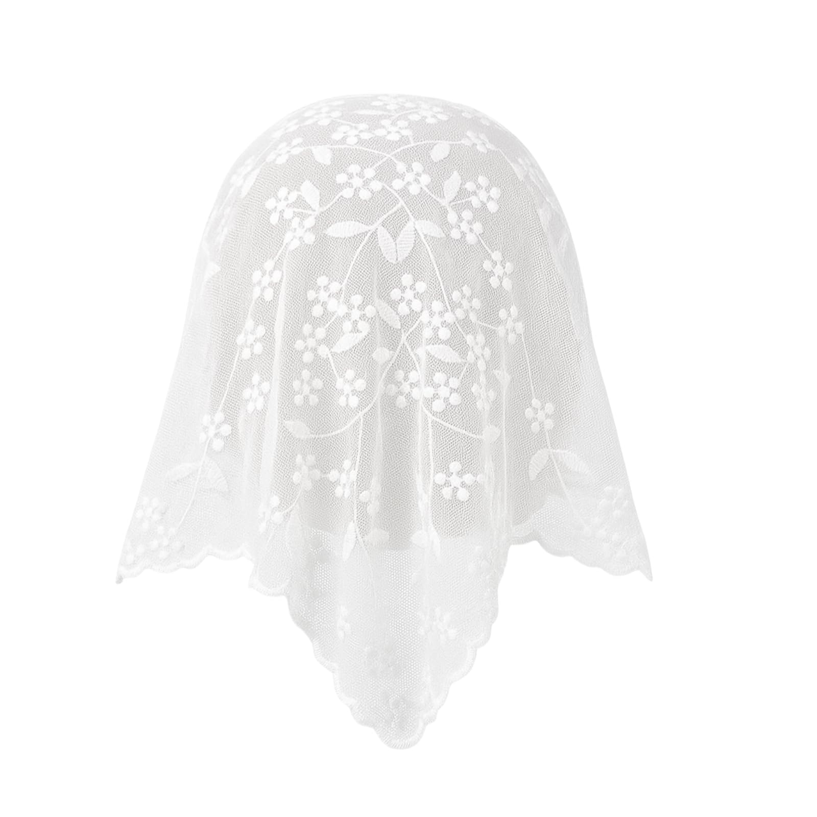 White Elegant Women Lace Flower Triangle Headband Summer Sunproof Lace Triangle Bandana for Sweet Girls Camping Taking Photo Women's Headbands, Women's Fashion Headbands Hats for Caps Accessories
