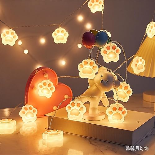 Miniatura 5 de Luces decorativas de modelo de gato, 10 pies, 20 luces LED, funciona con pilas, adornos para interiores y exteriores, bodas, fiestas, Navidad,