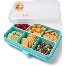 melii Snackle Box | 6-Compartment Divided Snack Container, BPA-Free Food Storage with Removable Dividers for School, Travel & On-the-Go Snacking Blue