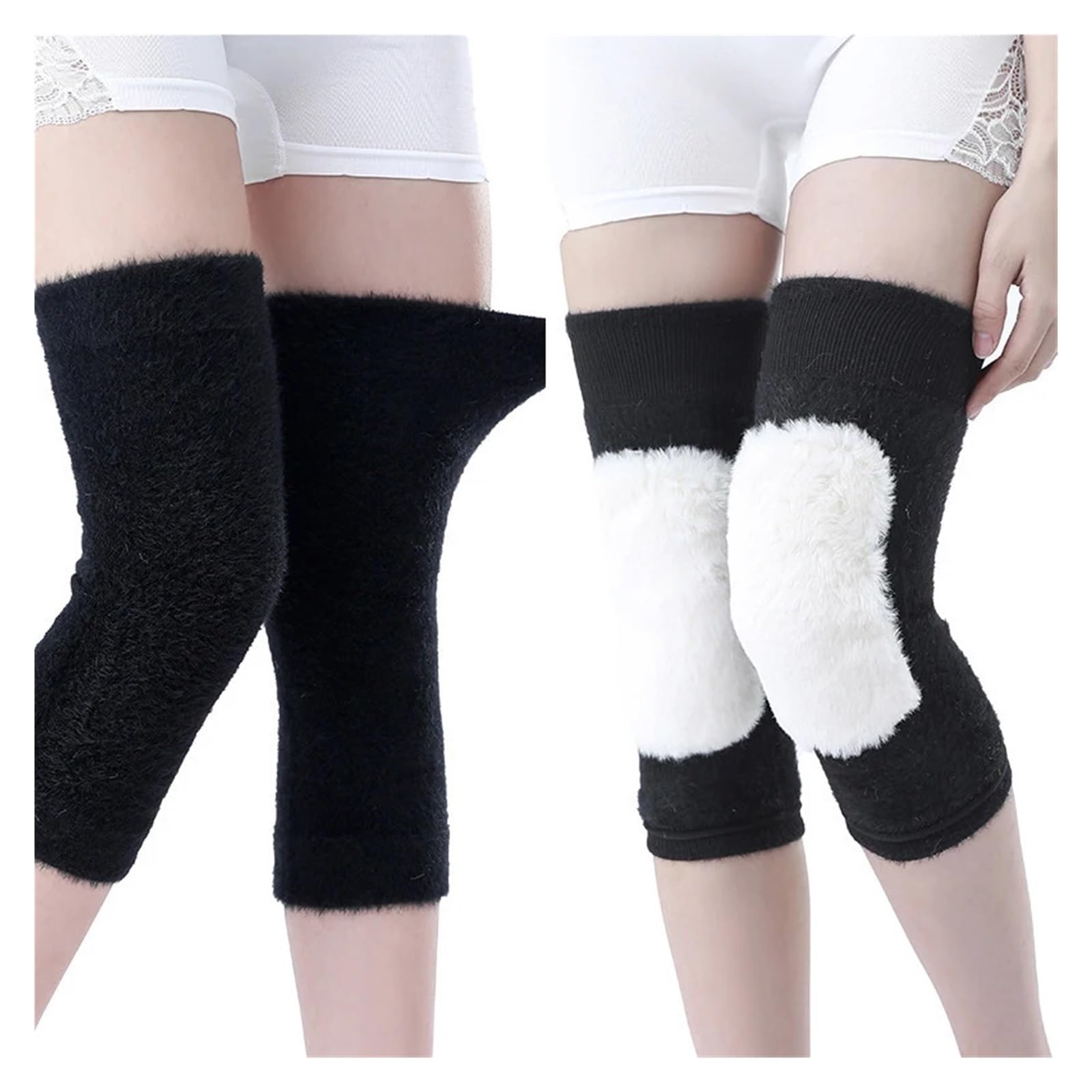MRKU Genouillères de Sport antidérapantes, Manchons de Maintien et de Protection Contre Le Froid pour l'hiver, doublés en Polaire, pour Hommes et Femmes.