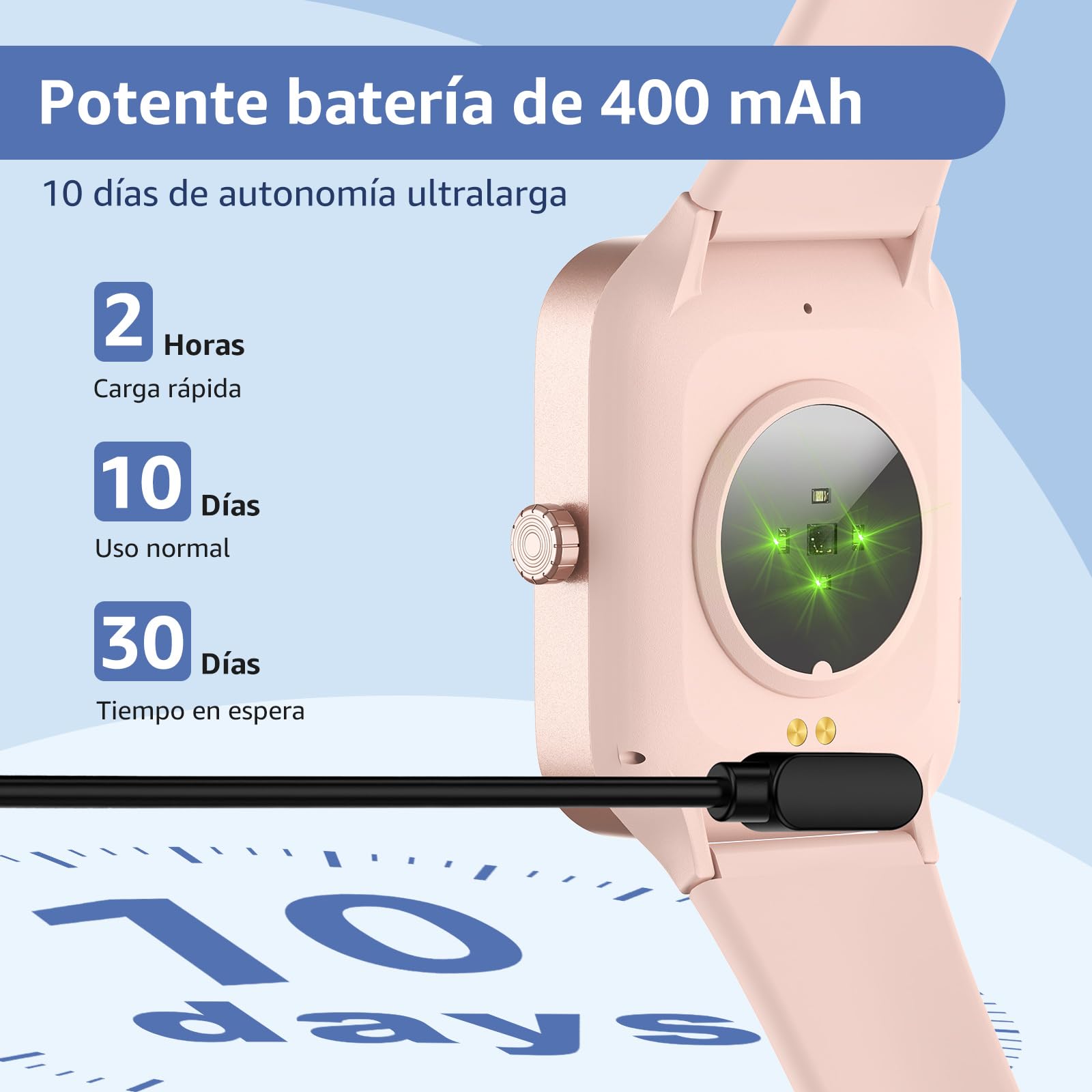 Reloj Inteligente Mujer Hombre, 1.95" Smartwatch con Funciún Llamadas y Recordatorio del Mensaje, Smart Watch con 140+ Modos Deporte, Oxímetro, Monitoreo del sueño, para Android iOS