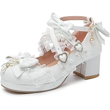 Womens Kawaii Shoes Cross Strap Pumps Cute Mary Jane Shoes