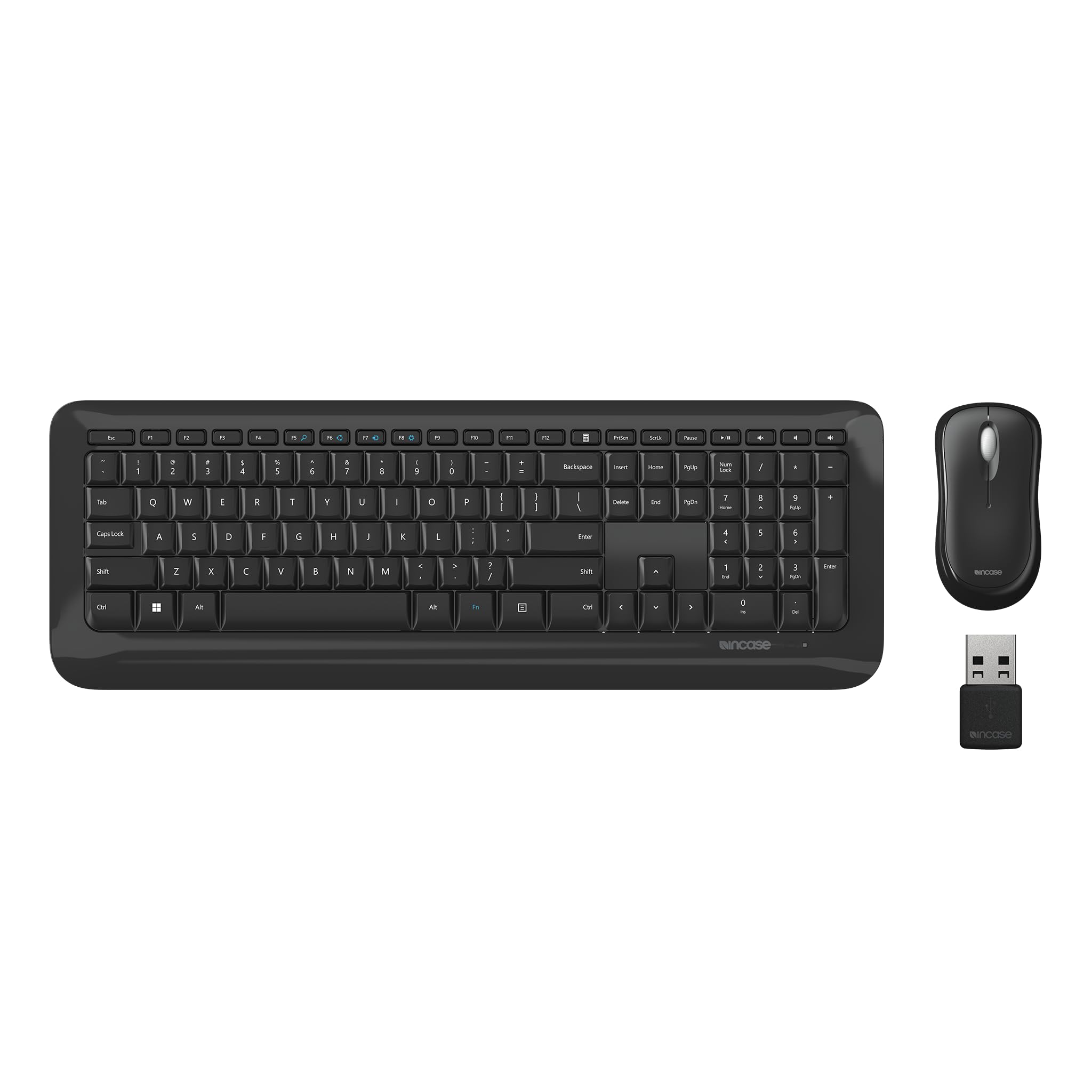Incase Wireless Desktop 850 Keyboard & Mouse Combo – Designed by Microsoft –Wireless Connection, Precision Tracking, Wireless AES 128-Bit Encryption, Windows Shortcut Keys, Ambidextrous Design – Black