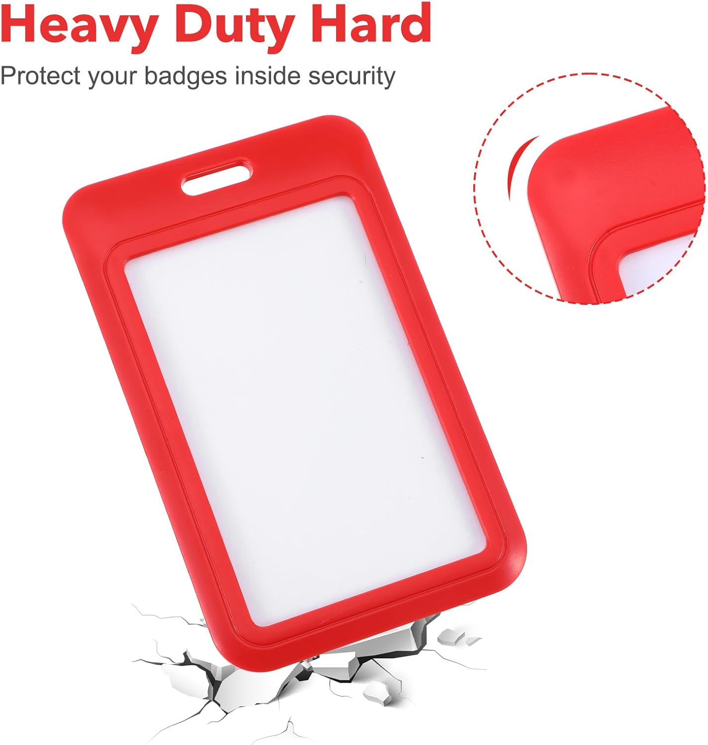 50 Pieces Sliding ID Badge Holder, Card Protector, Card Case for Work ID, Name Card, Vertical Hard Plastic Card Case Protector Pouch