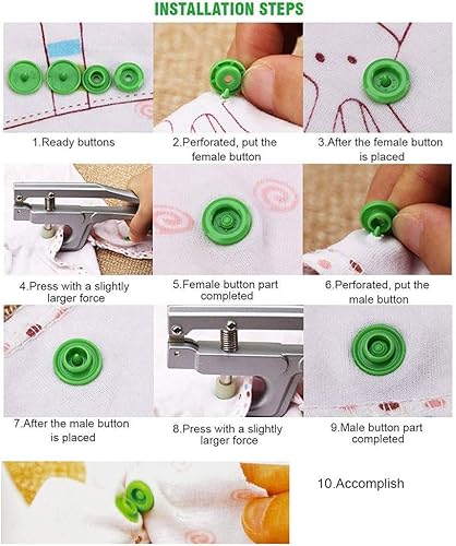 Miniatura 2 de KAM - Juego de 420 botones a presión y alicates a presión, juego de 420 juegos de 14 colores para principiantes, tamaño 20 T5 KAM, cierres de
