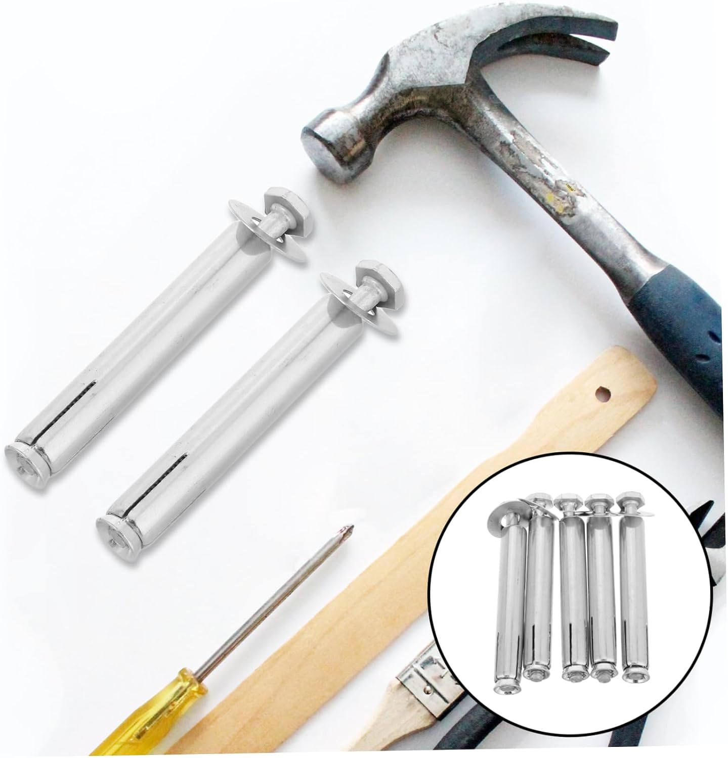 Mobestech 5pcs Heavy Duty Drive Anchors for Brick and Masonry Multi-use Sleeve Anchors for Secure Installation Parking Lots and Construction Sites