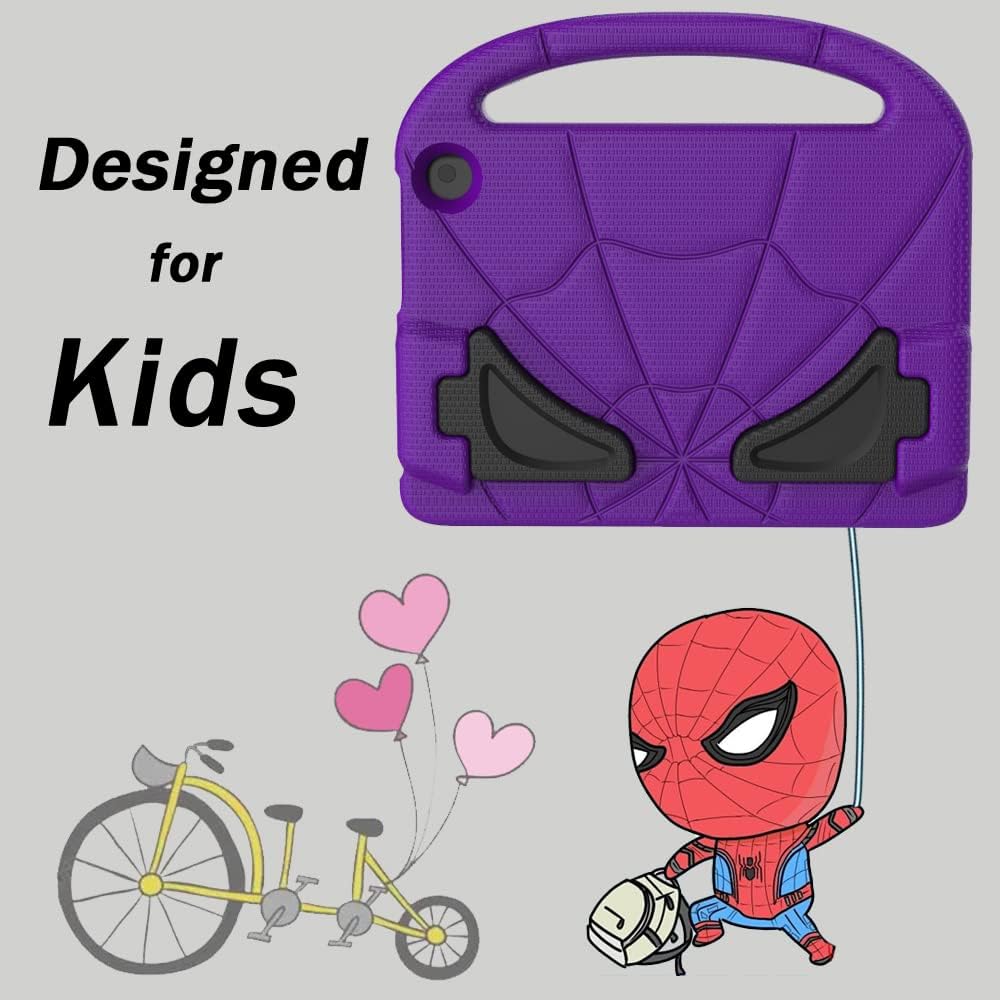 Kids-Friendly 8 inch Tablet Case for Kids Not Work for iPad Nokia 8 inch Tablets(Only 12/10th Gen, 2022/2020 Models) -Patamiyar Shockproof Case with Handle Stand -Purple image 5