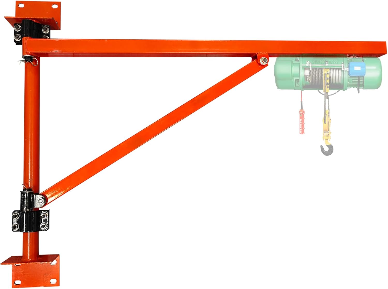 Wall Mount Jib Crane Hoist Bracket, 660lb Load Capacity Heavy Duty Electric Hoist Support Bracket, 180-Degree Rotatable Electric Scaffolding Lift, Ideal Jib Crane Bracket for Efficient Lifting