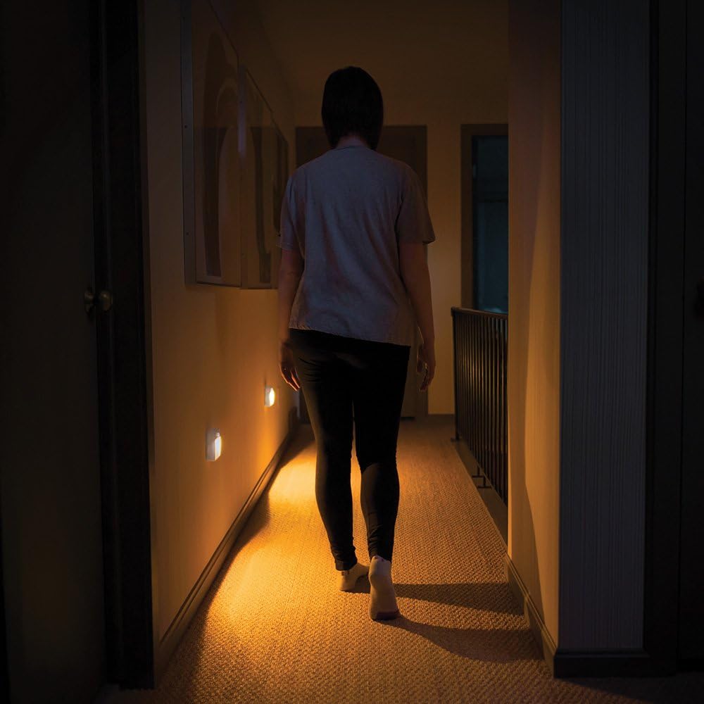 Best Cyber Deals 🔥 Mr. Beams MB720A Sleep Friendly Battery-Powered Motion-Sensing LED Stick-Anywhere Nightlight with Amber Color Light (6-Pack), White