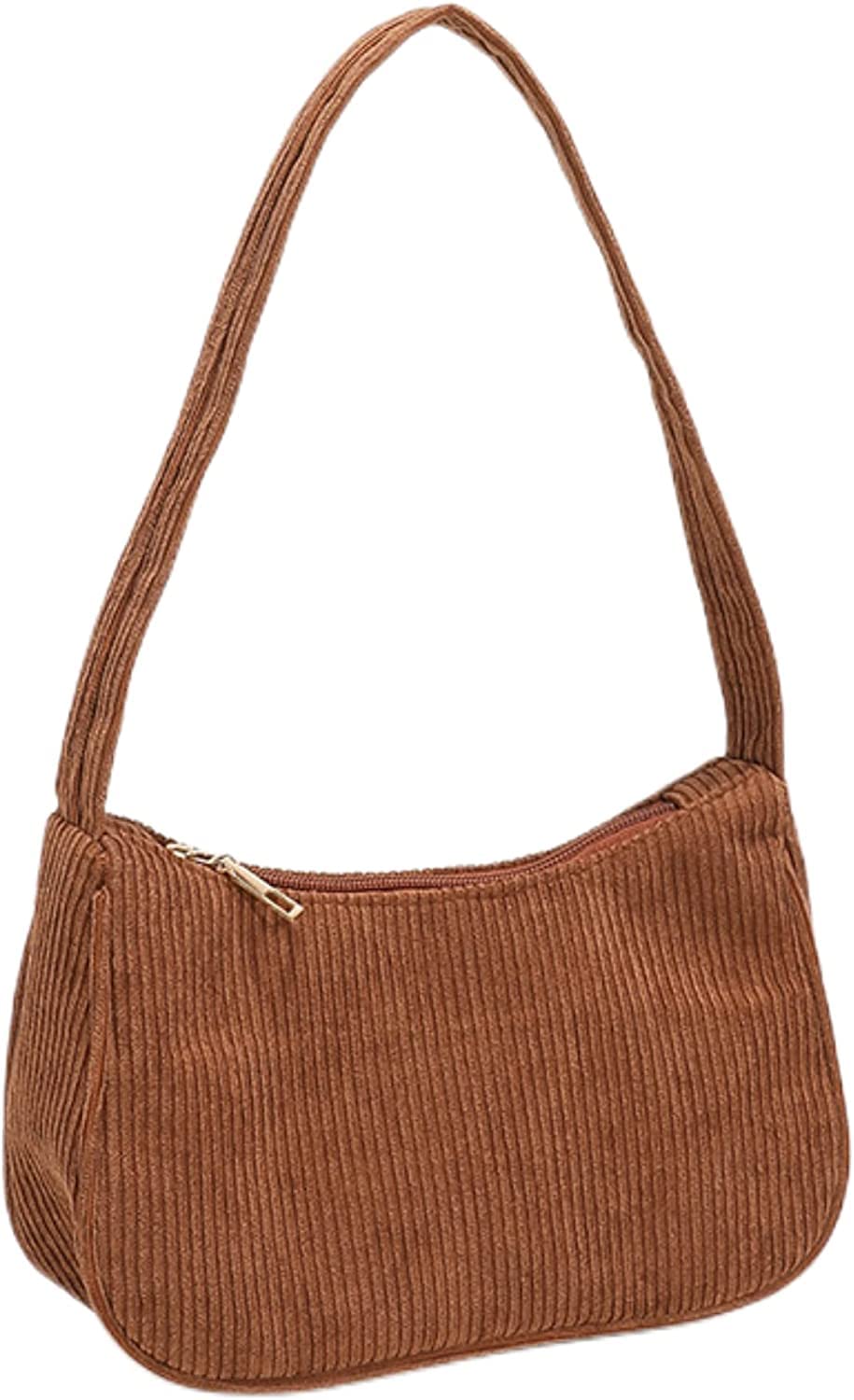 AIBEARTY Women Girls Corduroy Handbag Underarm Bag Retro Small Purse Shoulder Bag Clutch Tote