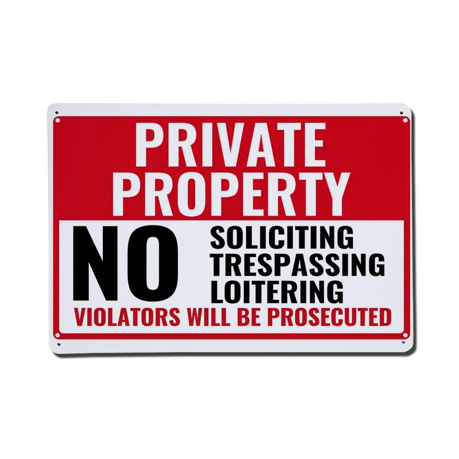 Private Property No Trespassing Sign Retro Metal Tin Sign, Vintage Metal Poster for Home, Gaming Room, Studio Workshop,Bar,Garage Wall Art Decor 8x12 Inch