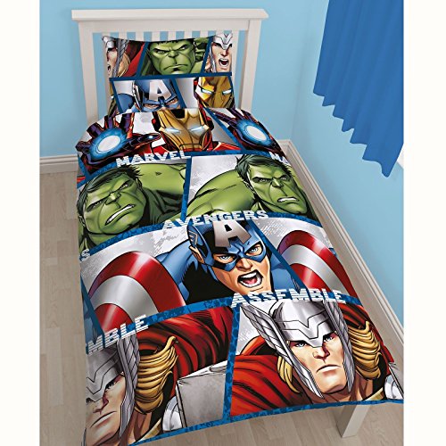 Character World Marvel Avengers Shield - Juego de Ropa de Cama Individual, Multicolor