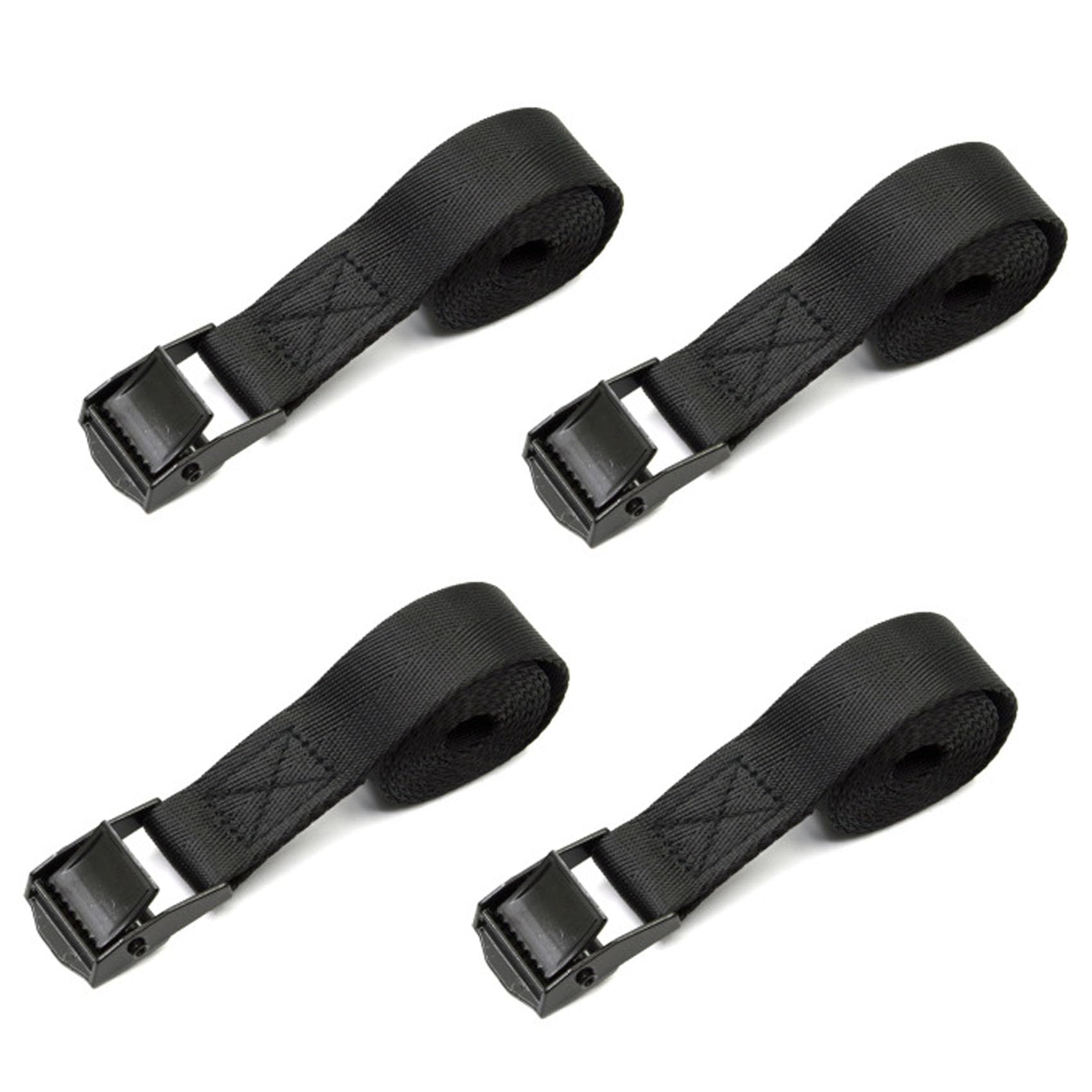 SHUBEIEUMI Tie Down Straps  4 Pack Straps with Buckles  2cm x 50cm Adjustable Cargo Straps  Ratchet Straps for Motorcycle  Cargo  Trucks  Trailer  Luggage - Quick Release (Black)