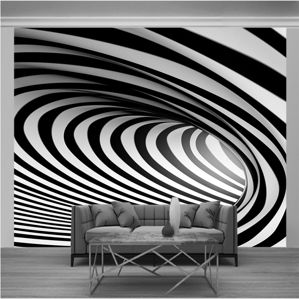 Papier peint panoramique trompe l'oeil 3D intissé lavable salon