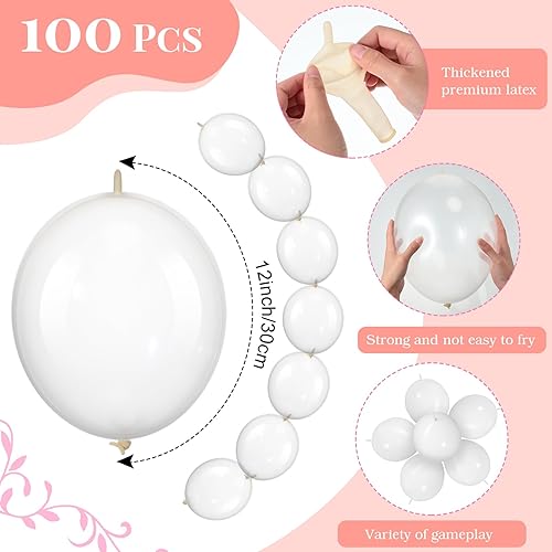Miniatura 8 de 100 globos de enlace de globos, de látex, enlazables, para decoración de bodas y fiestas (color naranja oscuro, 10 pulgadas)
