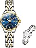 Watches Women's Stainless Steel Waterproof Diamond Analogue Quartz Watch Stylish Casual Silver Black Gold Blue Small Dial Women's Watch Gift for Women