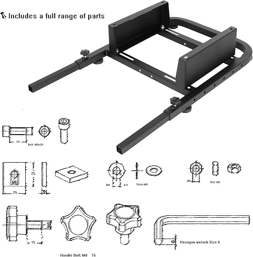 Anman Racing Simulator Rear Seat Stand Ajustable miniatura 5