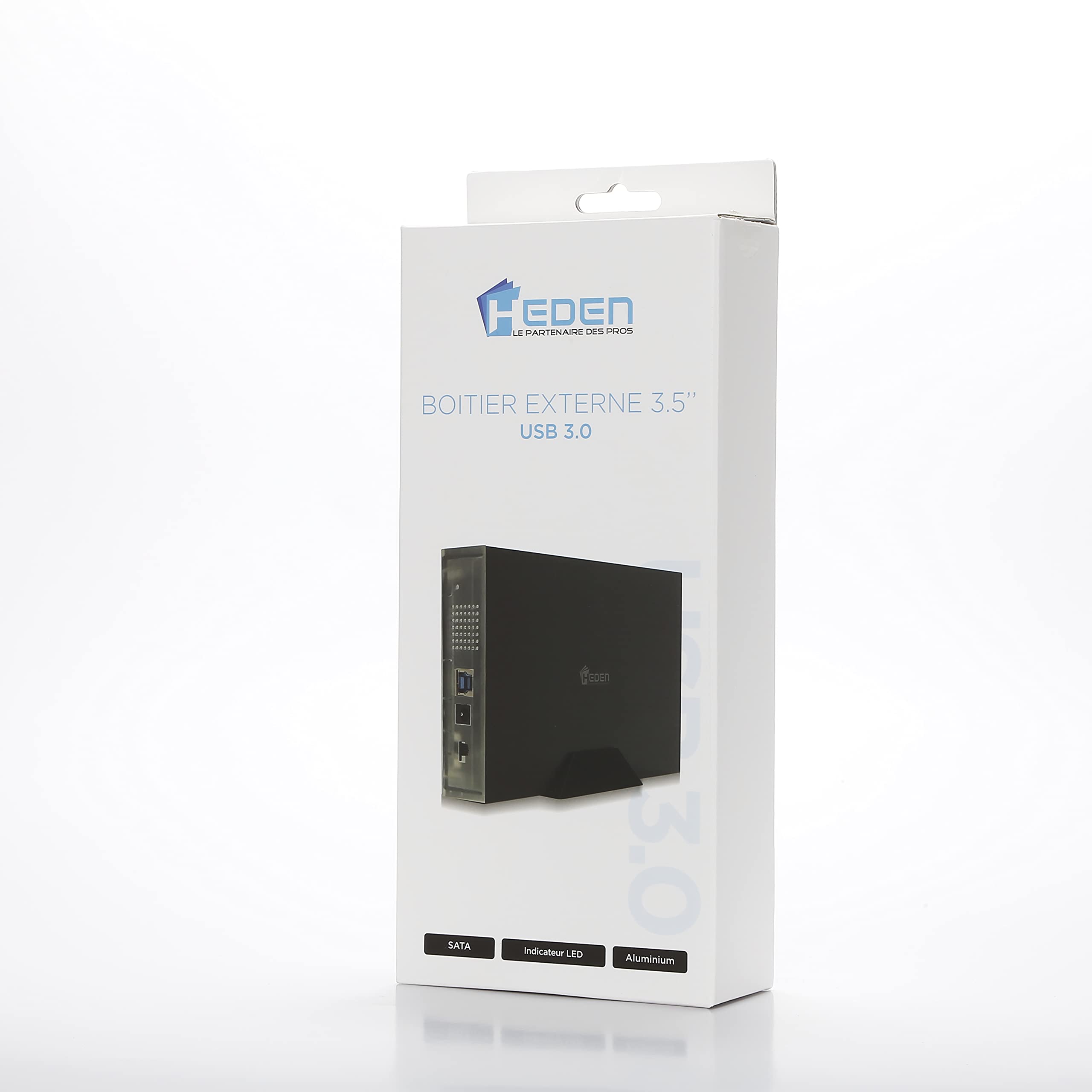 Heden Custodia esterna 3.5" pr 3.5" HDD/SATA fino a 16 TB, USB3.0, custodia in lega di alluminio, nero