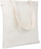 TOPDesign 10-Pack 11.8x13 Inch Lightweight Cotton Tote Bags - Reusable Grocery Shopping Bags for DIY Crafts, Promotions & Eco Gifts