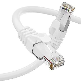 Cat 6 Ethernet Cable 30ft, Outdoor&Indoor, Heavy Duty 23AWG, UTP Network Cables, UV Resistant, Weatherproof, Cat 6 Patch Cable 30ft, Compatible for Router, Modem, Games, Computers, PS4/5, White