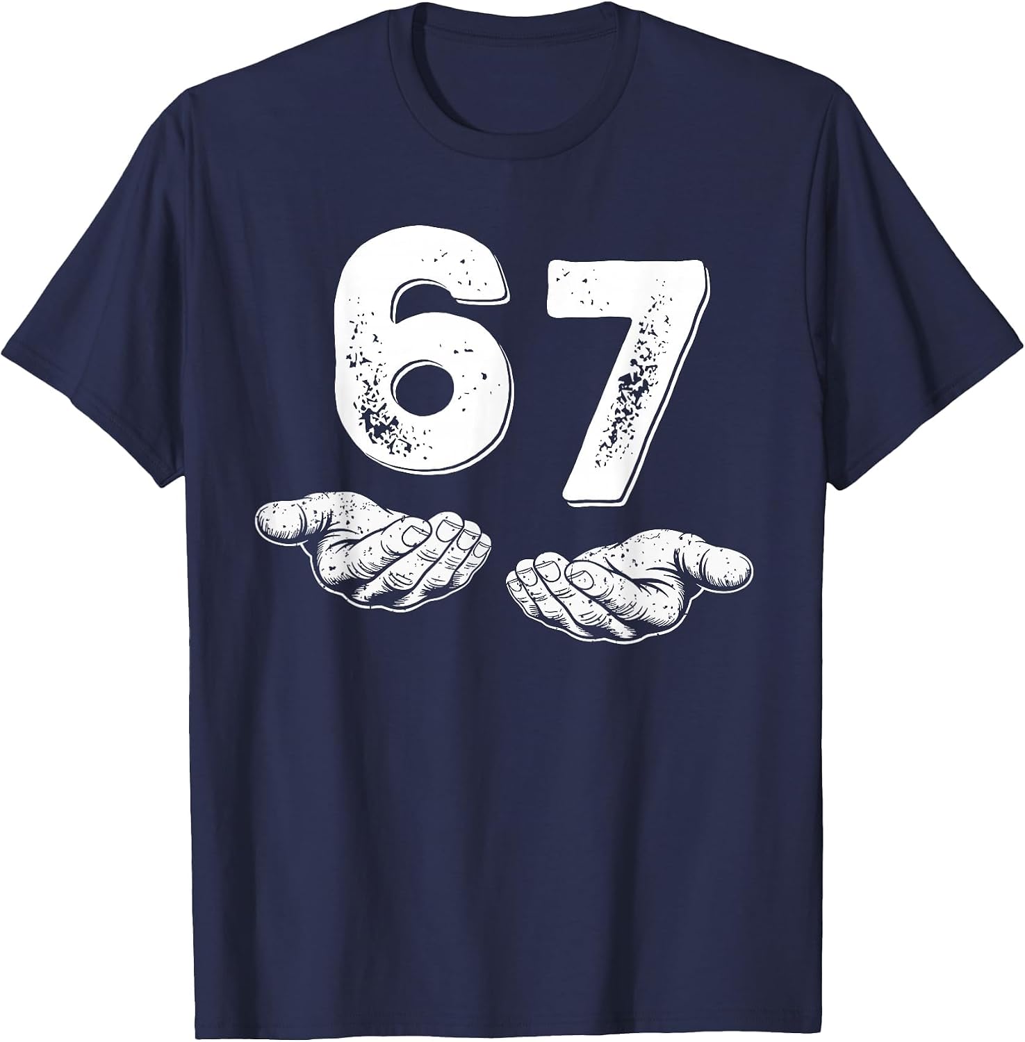 67 Six Seven Funny 6 7 Meme Gen Alpha Slang 6 7 Hands T-Shirt image 4