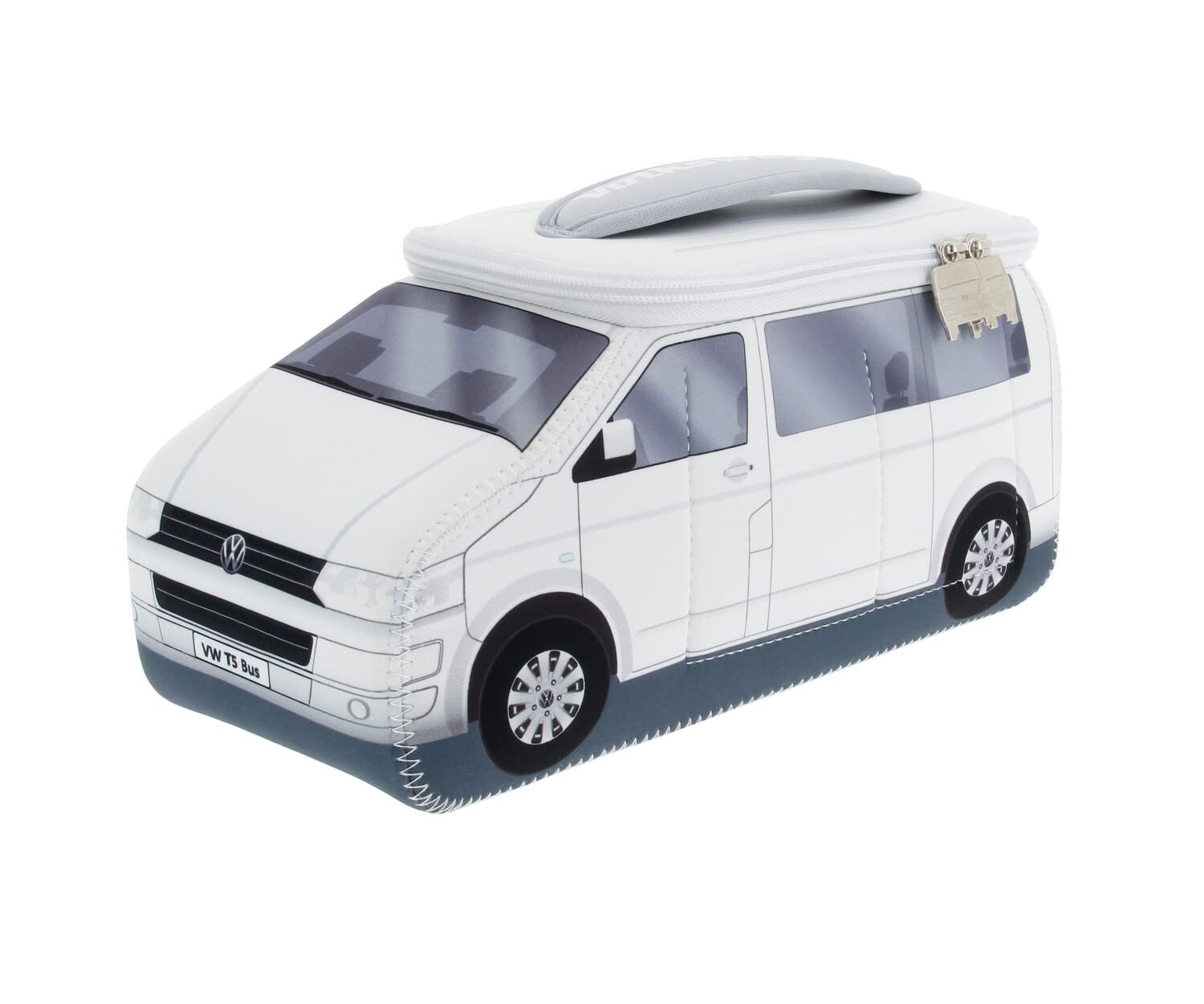 BRISA VW Collection - Volkswagen Neoprene Universal Makeup Cosmetics Toiletry Travel Pharmacy Bag in T5 Bus Design (White/Large)