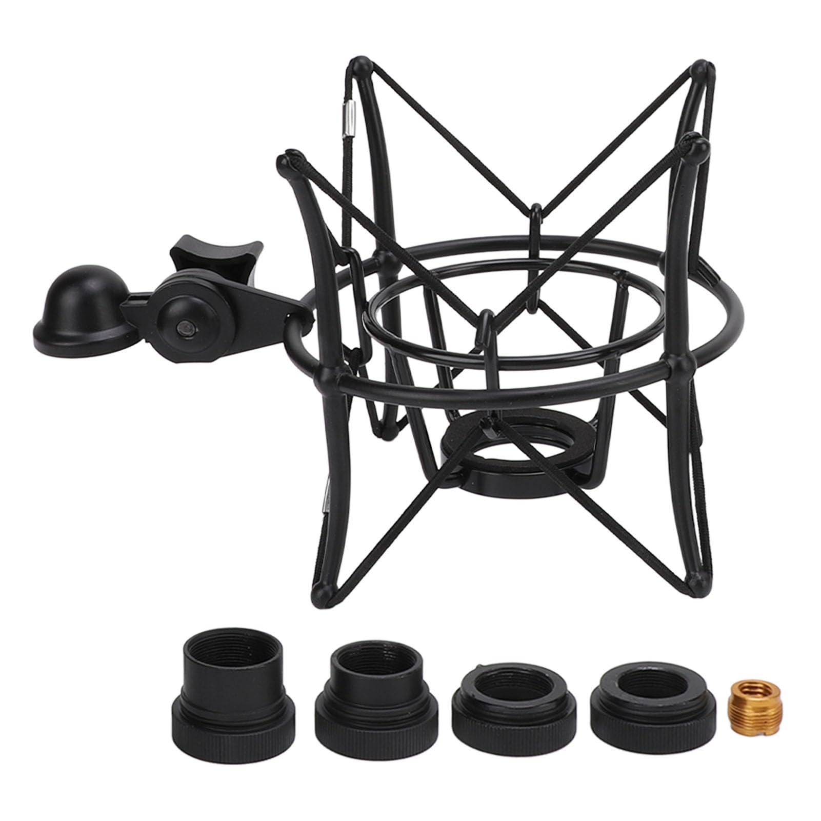 Microphone Shock Mount, Studio Mic Holder with Zinc Alloy Anti Vibration Design, Secure Support for Condenser Microphones, Includes Interchangeable Screws for U87 and Other Studio (Black)