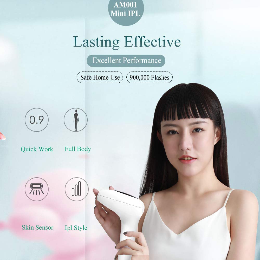 Upgrade to 900,000 flash permanent painless freezing point laser hair removal instrument IPL light skin rejuvenation beauty instrument household electric hair removal instrument for men and women,