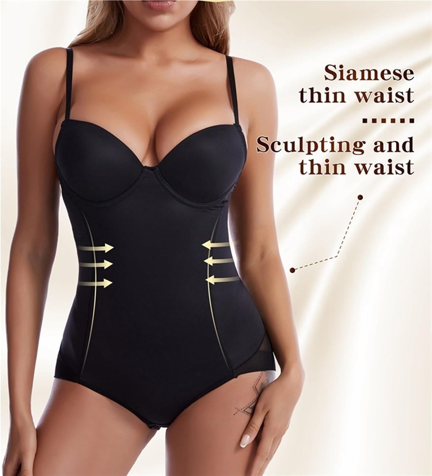 MOCHAMIK Body dla kobiet Bielizna modelująca brzuch Bezszwowe stringi Body V Neck Topy modelują bez pleców