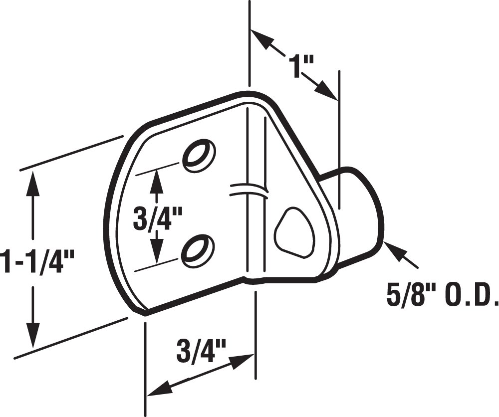 Prime-Line Produkty D 1702 Zderzak drzwi przesuwnych z uchwytem, guma 1,4 cm, (2 sztuki)
