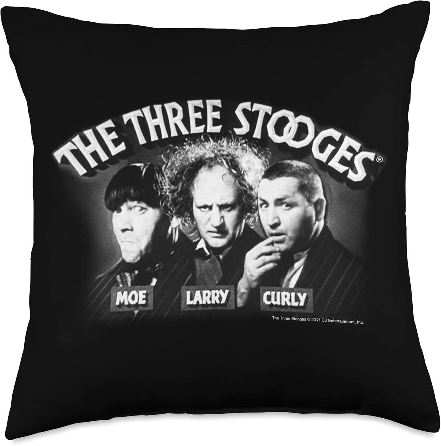 The Three Stooges Opening Credits Logo Throw Pillow