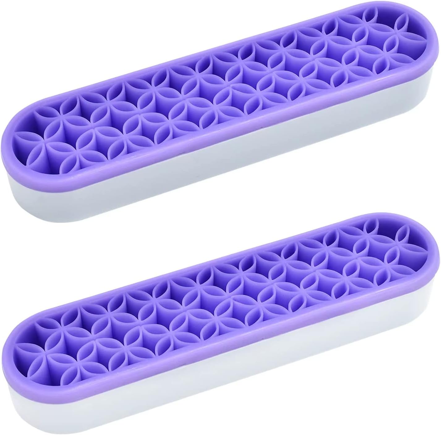 GOLDEN STRAWBERRY 2 PCS Multi-Purpose Cosmetic Storage Box, Desktop Organizers Silicone Make Up Brush Storage Stand Desktop Storage Box for Brush,Eyeliner Pencil,Art Supplies, Painting Brush (Purple)