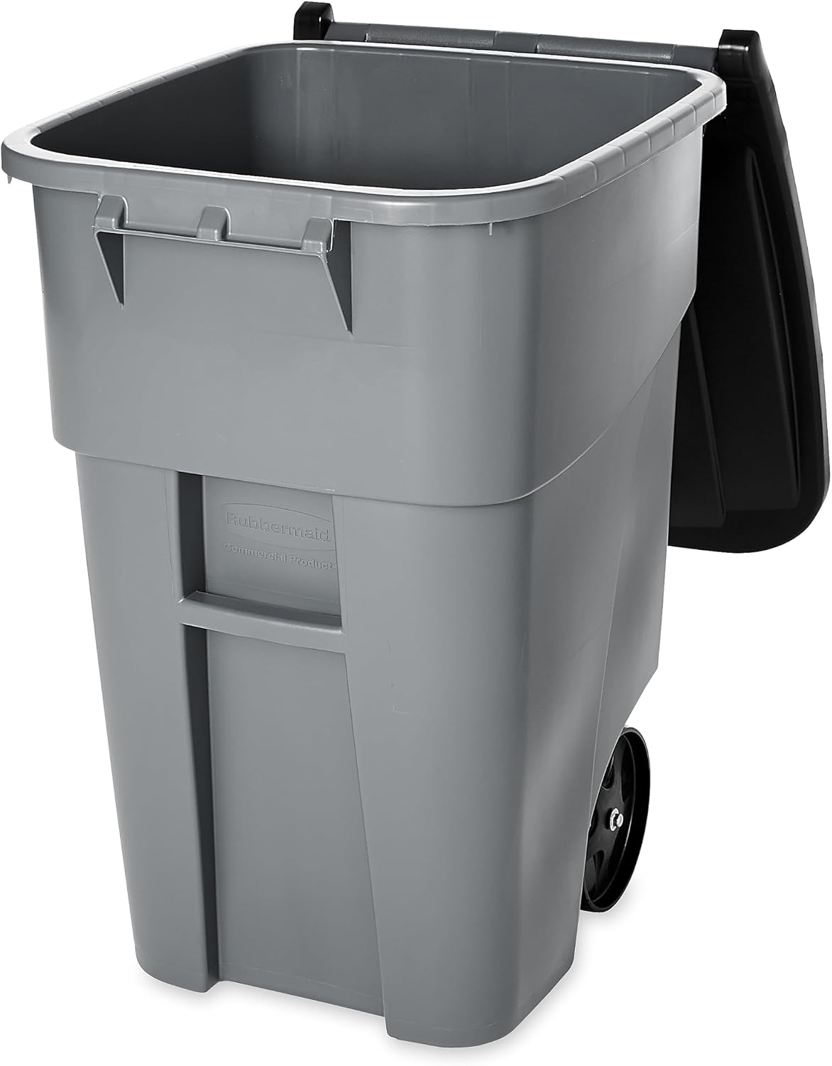 Rubbermaid 9W27GY Brute Rollout Container, Square, Plastic, 50gal, Gray
