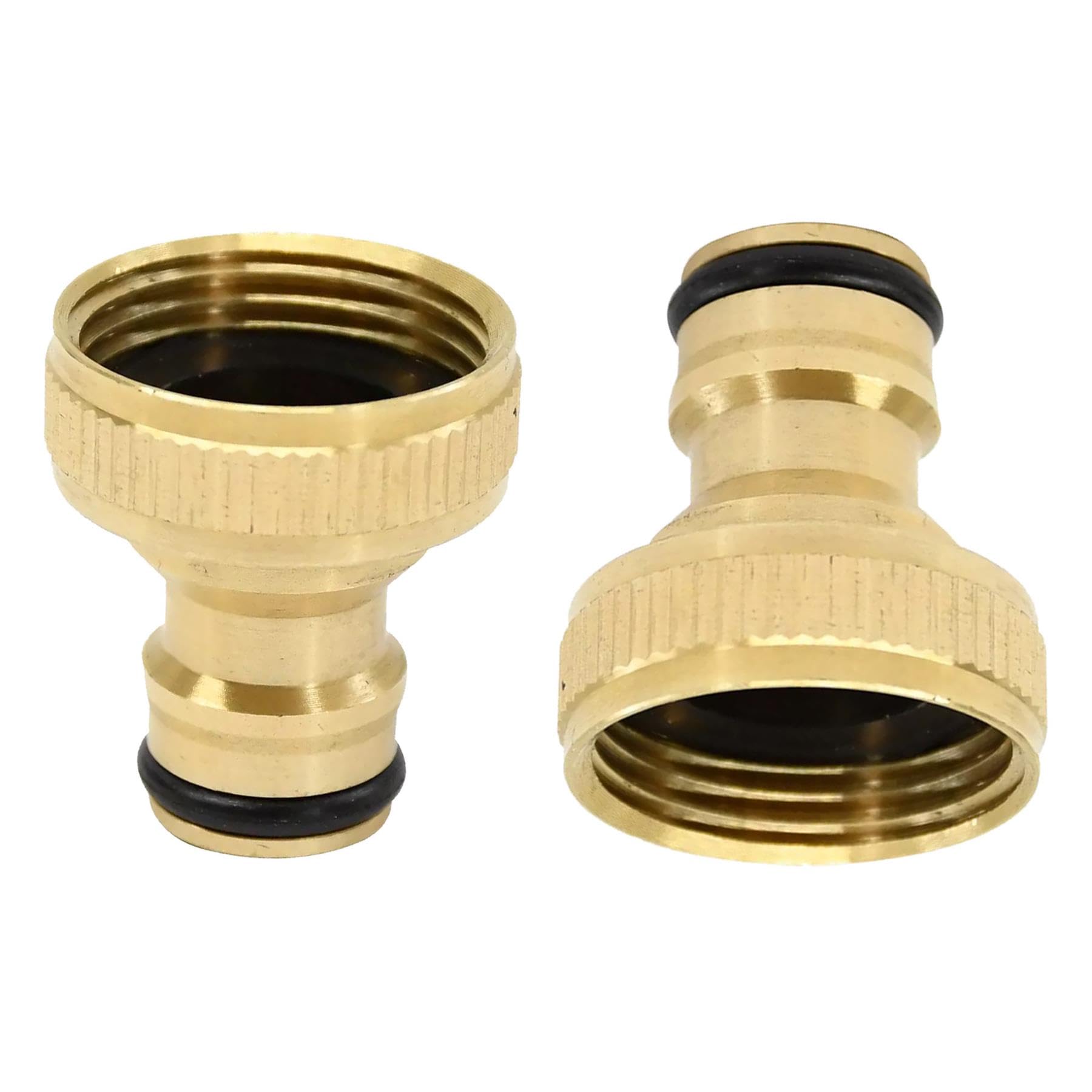 Dapetz ® 2 Pieces 3/4 Inch Garden Hose Quick Connector Brass Quick Hose End Connector Hose Tap Connector 3/4" Threaded Garden Water Pipe Adaptor Fitting