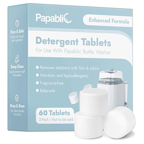 Miniatura 9 de Papablic 60 pastillas de jabón detergentes oficiales para Baby Brezza, GROWNSY, Momcozy - Lavadora de botellas profesional y calentador de botellas