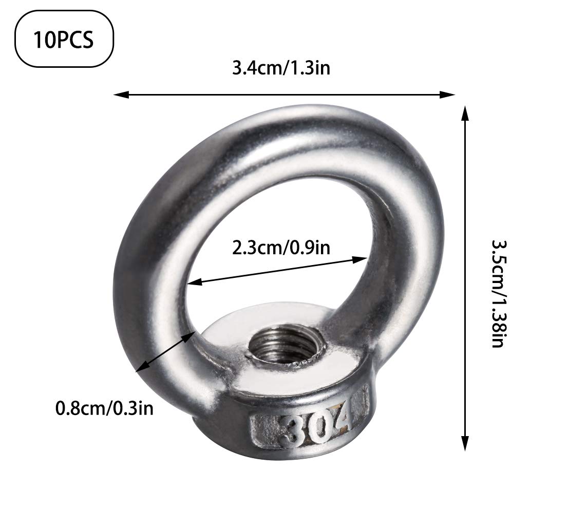 Dadi Ad Anello In Acciaio Inox 304 M8 - 10 Pezzi Con Portata 230 Kg - Foto 11