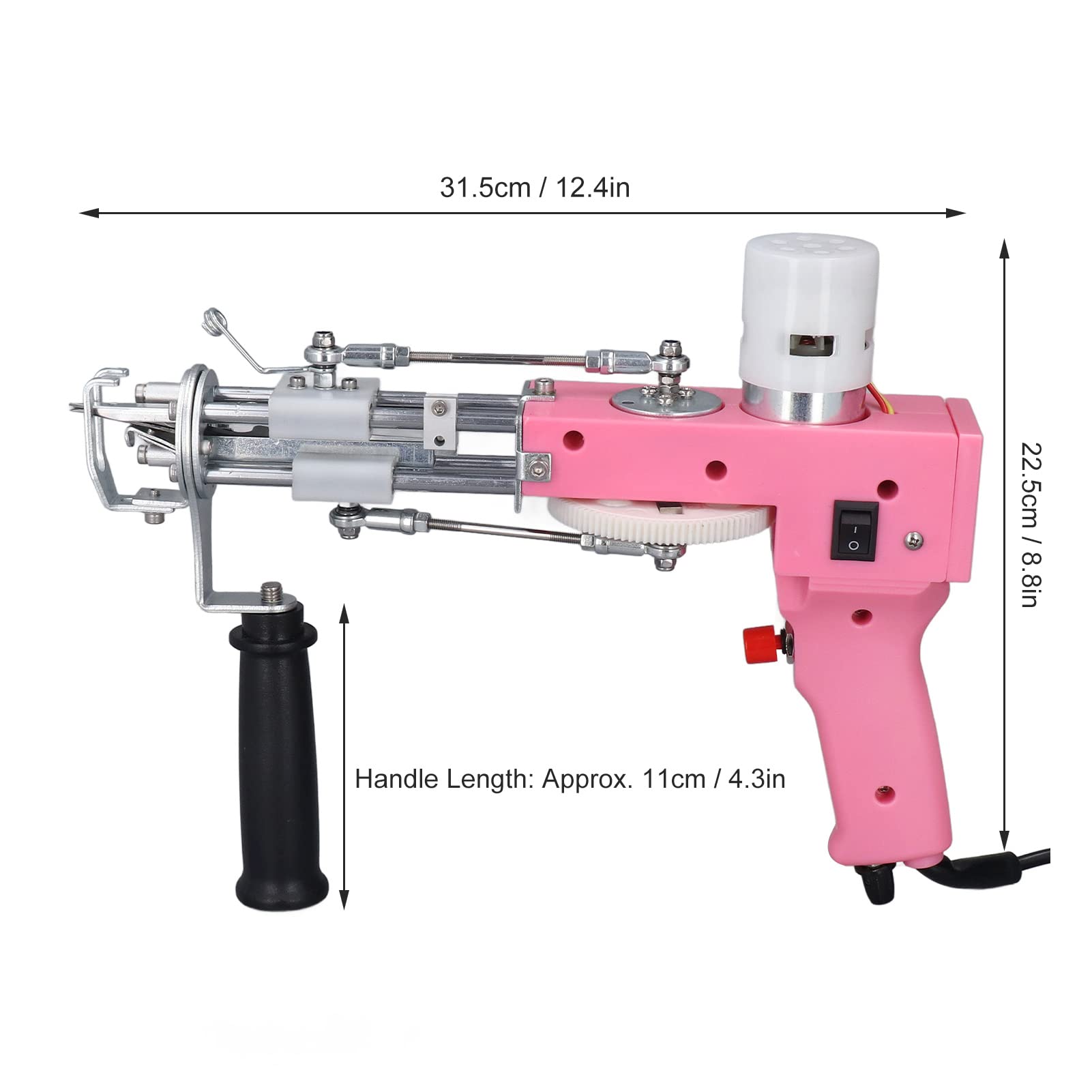 Pistola de Mechones, 2 en 1, Máquina Eléctrica de Flocado para Tejer Alfombras, Kit de Inicio de Máquina de Pistola para Tejer Alfombras de Mano