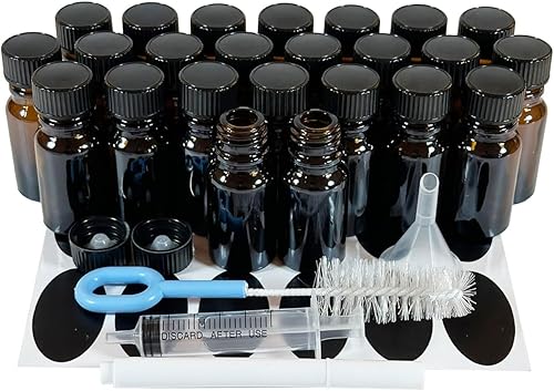 Miniatura 1 de Bioll Botella de vidrio de 0.3 fl oz (13 oz). Botella de aceite esencial con tapa. Para perfume, aromaterapia, frascos de muestra recargables de