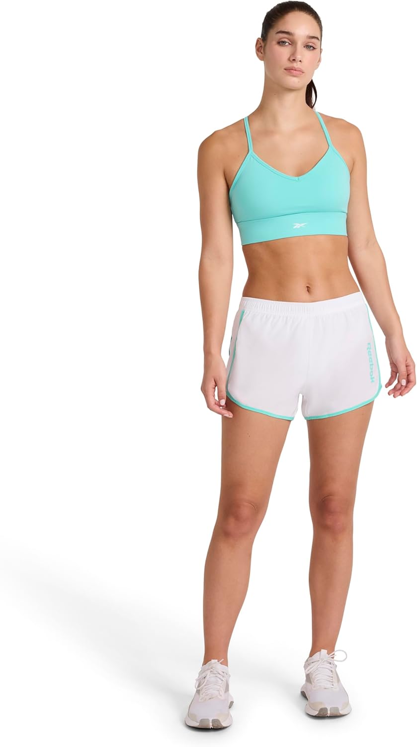 Reebok Womens Id Train Tri Back Bra, Slim Fit, Lightweight Stretch Poly Motion Interlock Fabric, Moisture-Wicking - Image 3