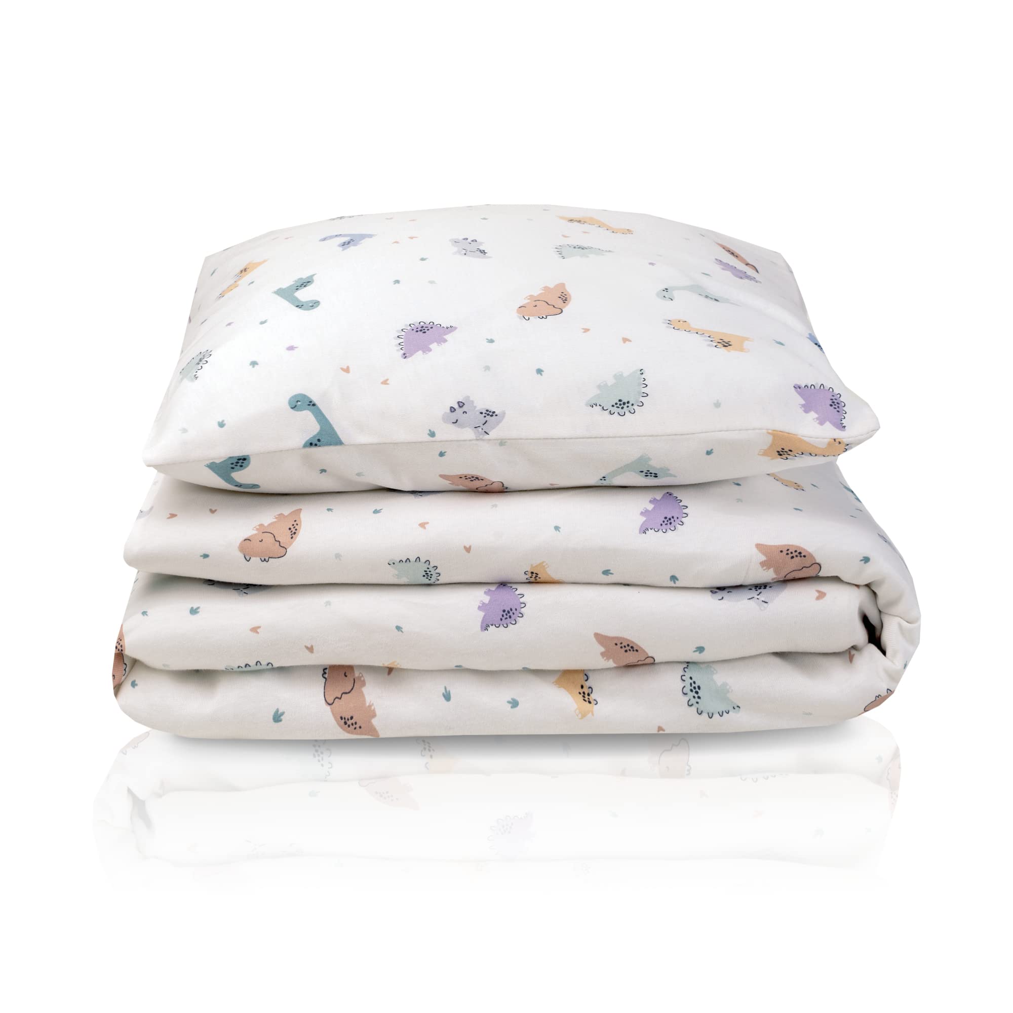 Julius Zöllner Biancheria da letto in jersey per bambini, 100 x 135 + 40 x 60 cm, set da 2 pezzi, copripiumino e federa, 100% jersey di cotone, con chiusura lampo, standard 100 by OEKO-TEX, Little