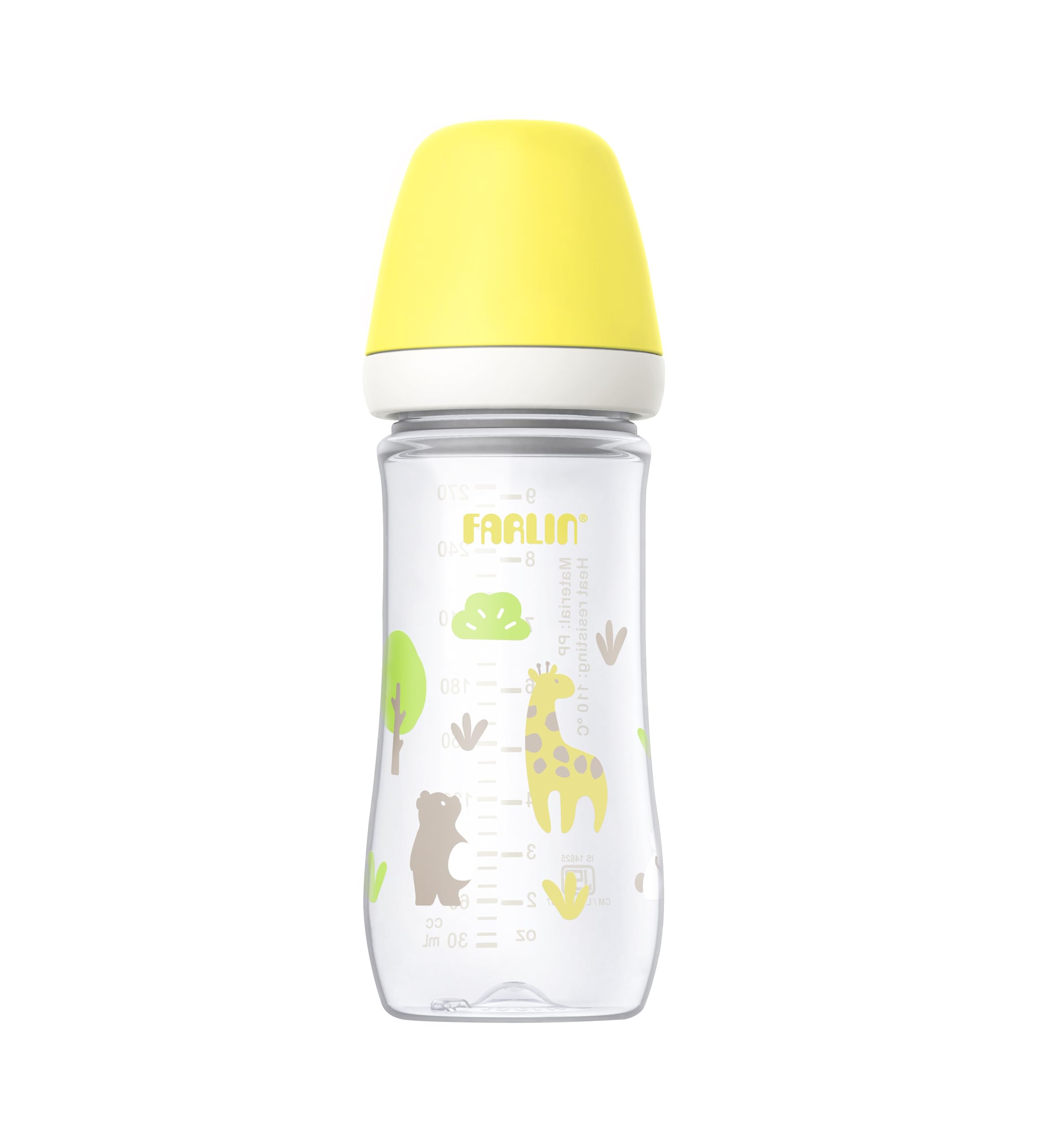 FARLIN PP Wide Neck Feeding Bottle, 270mL, BPA-Free, Anti-Colic, Easy to Clean, Ideal for Infants, Durable Plastic, Yellow-image-7