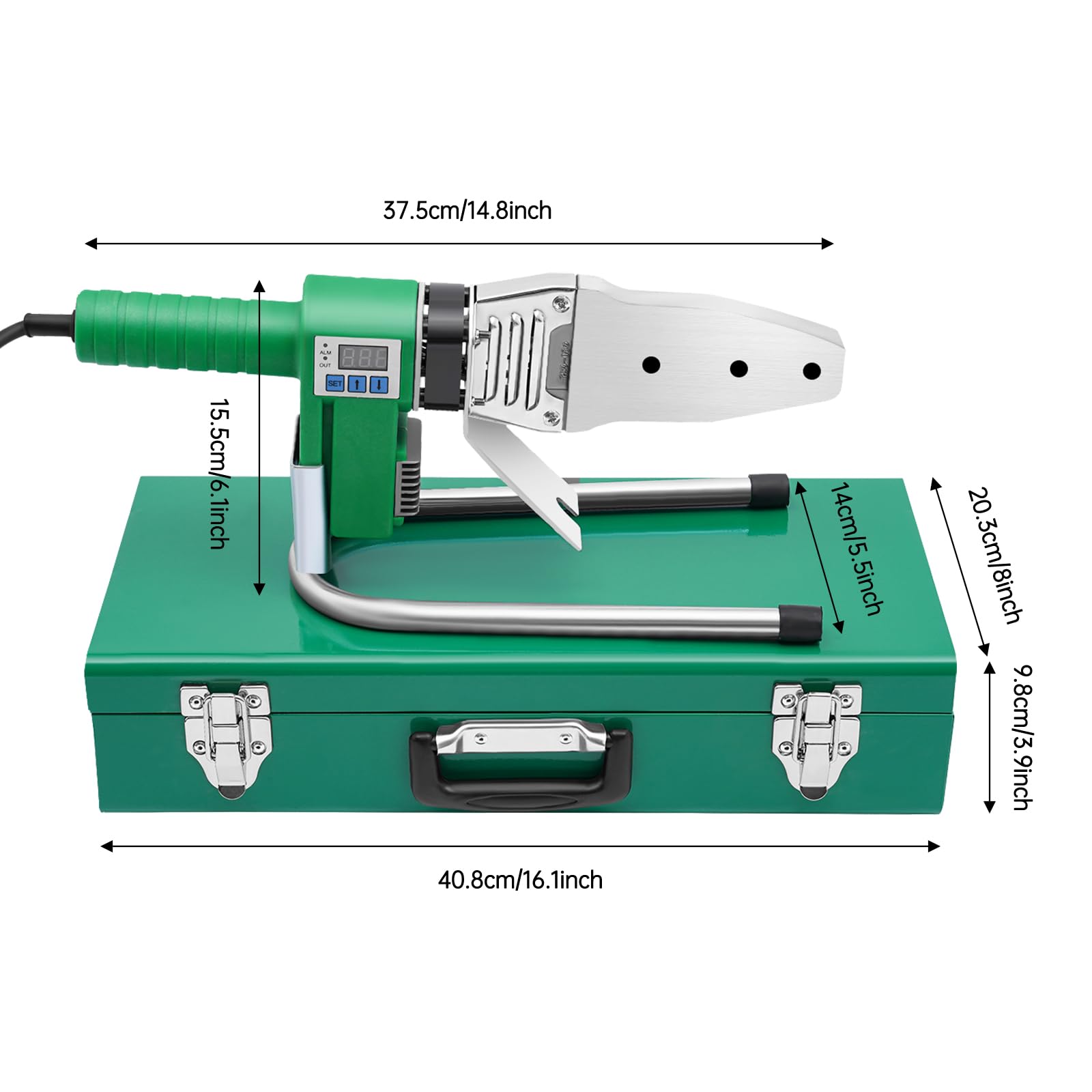Macchina Per Saldare Tubi Acqua, Polifusore Professionale 1500W, Precisione Temperatura, 3 Teste 20/25/32mm, Schermo LED Chiaro, Per PPR PE PP HDPE, Impianti Idraulici Casa Cantiere, 220V Europea