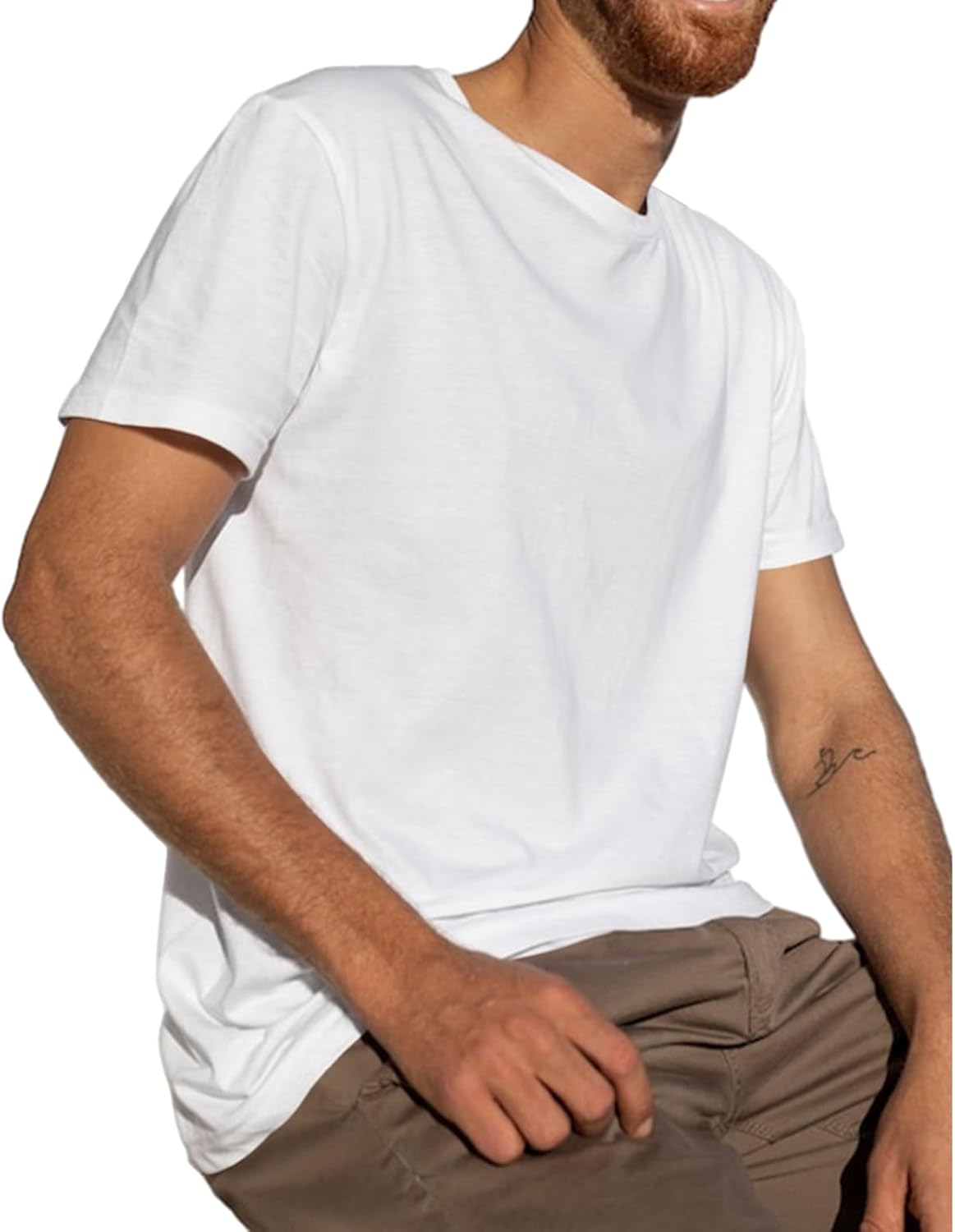 KEEPSHOWING Men's Oversized T Shirts Lightweight Cooling Soft T-Shirt Short Sleeve Slick Casual Basic Crewneck Tee Shirt