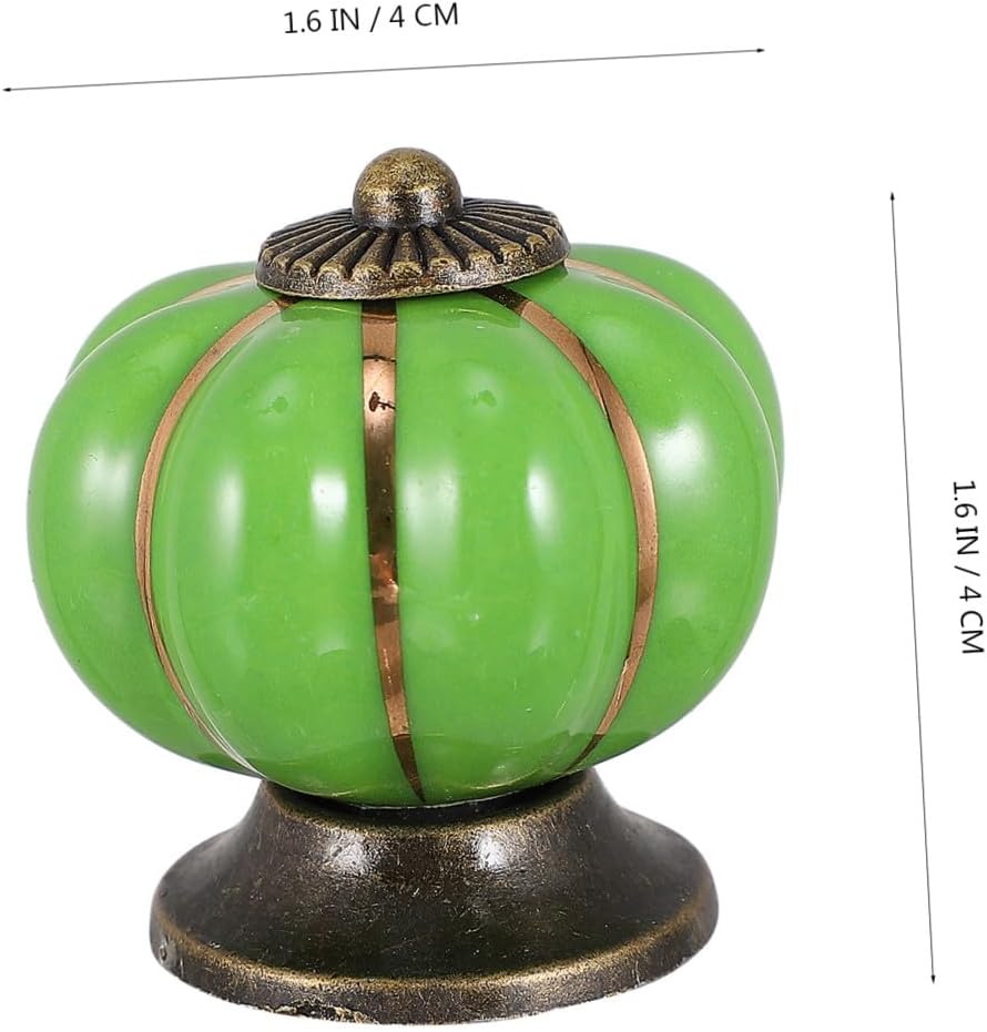 LIFKOME 6pcs Pumpkin Drawer Knob Unique Ceramic Cabinet Handles for Home Furniture Stable Installation Creative Pumpkin Design for Dressers and Cabinets